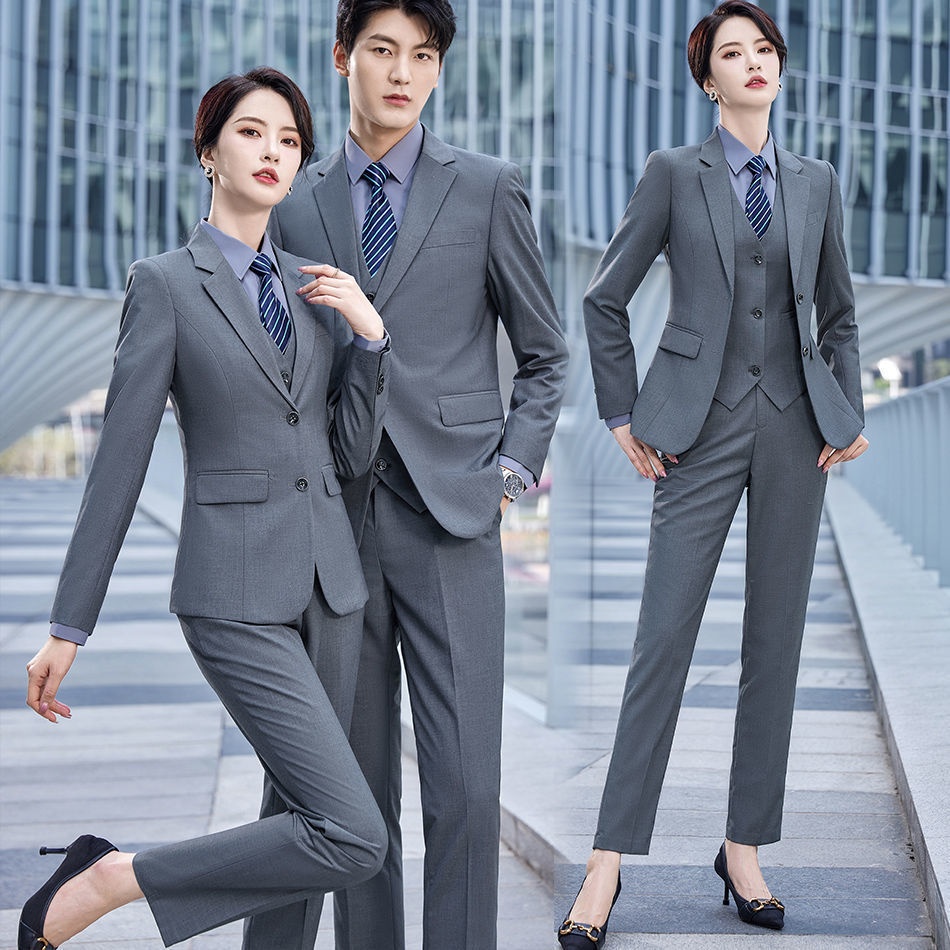 boy Unisex Black Suit Set Business Formal Workwear Gray Wholesale Men's Hot Sale_voghion.com