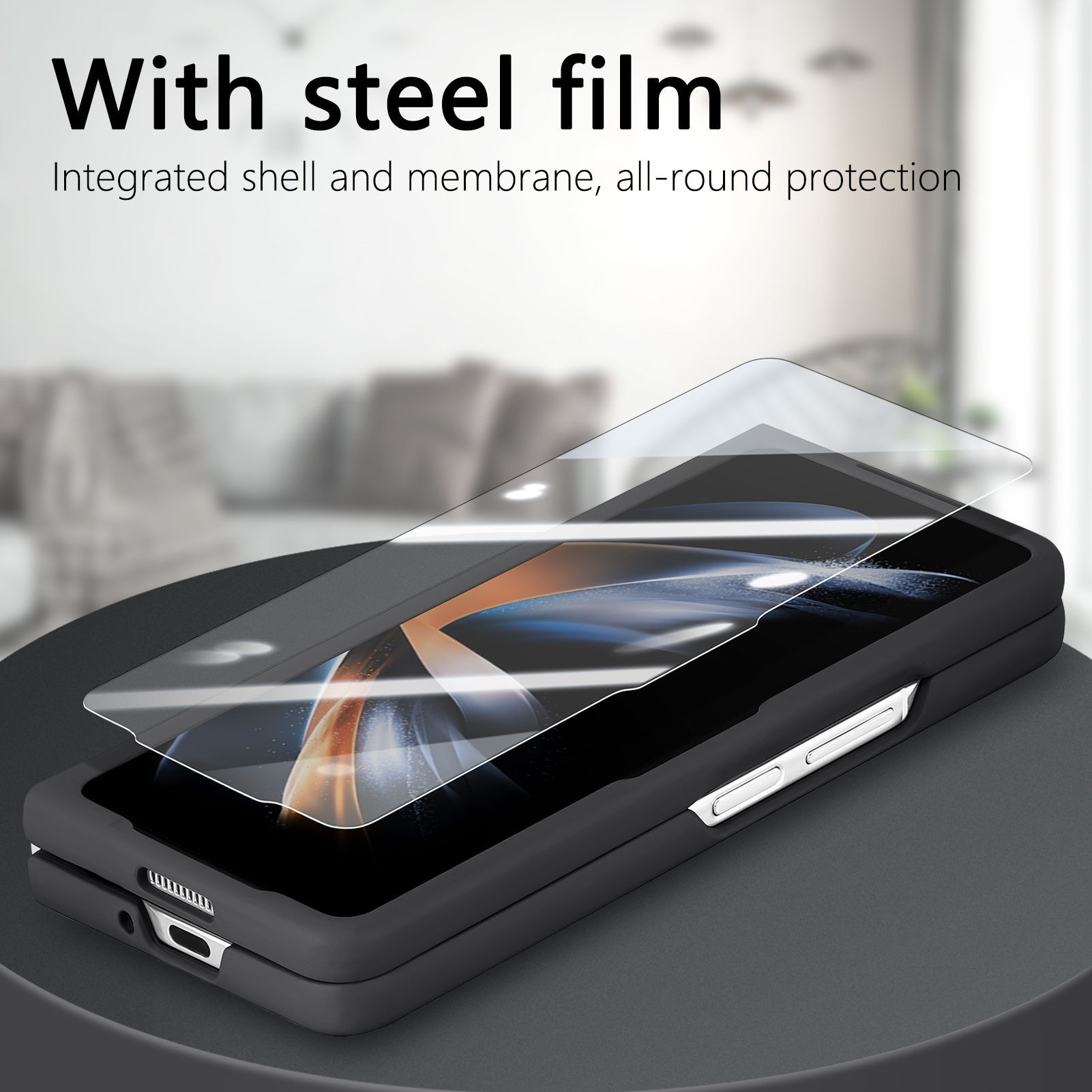 TechGlobe compatibile con Samsung Galaxy Fold6 custodia in fibra di carbonio con pellicola magnetica integrata Z Fold5_voghion.com