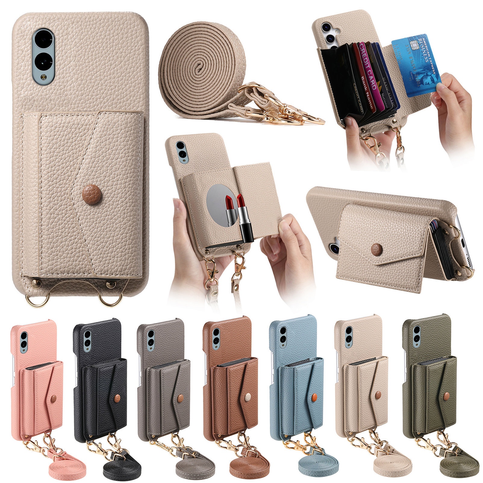 Funda de cuero tipo monedero compatible con Fujitsu WE2 de TechGlobe, compatible con Sony 1VII de séptima generación, con ranura para tarjetas y función atril._voghion.com