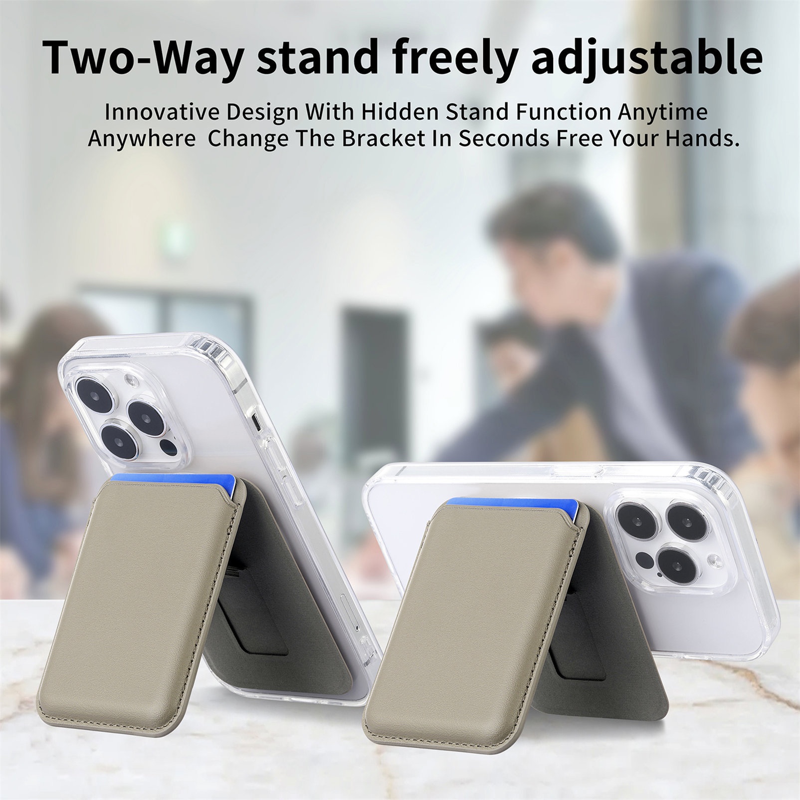 TechGlobe Modello personalizzato compatibile con iPhone 17 Pro Supporto magnetico resistente Porta carte di credito_voghion.com