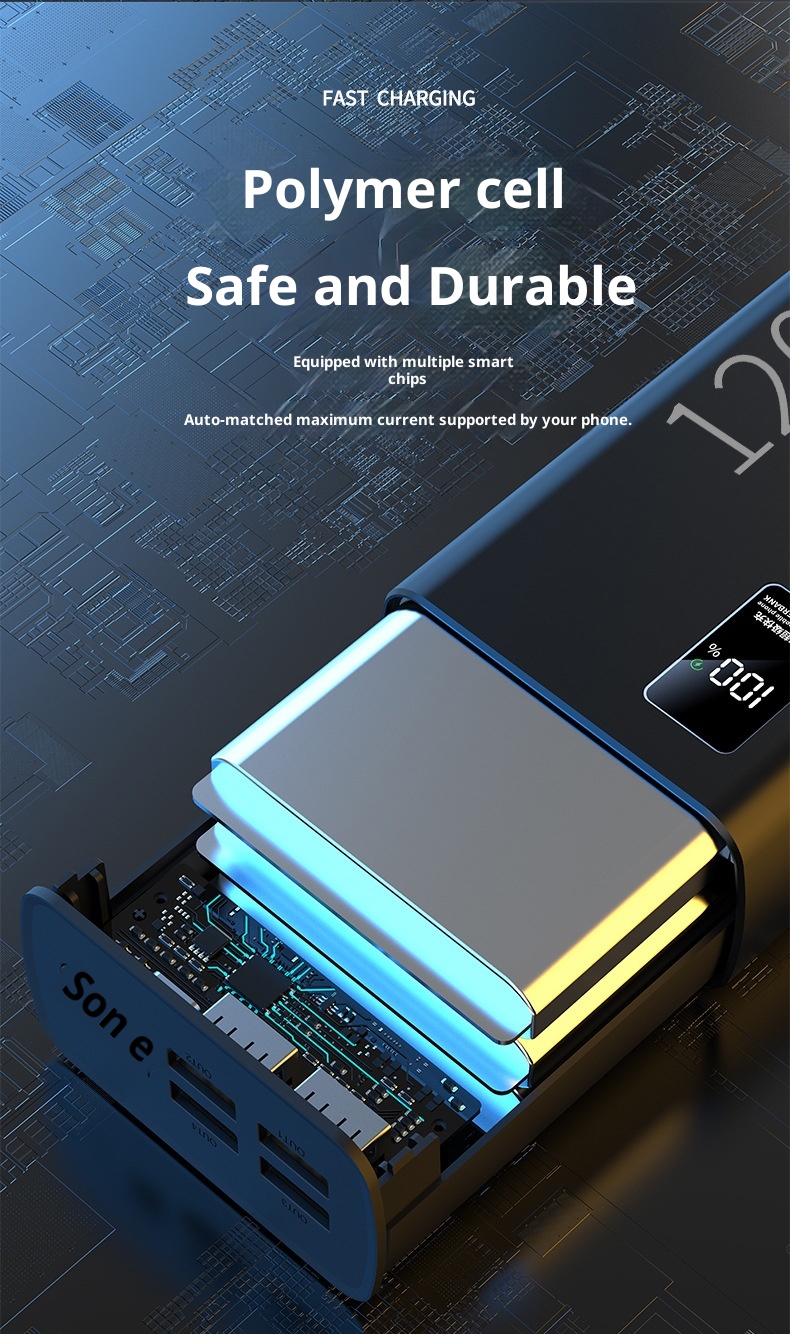 TechGlobe all'ingrosso 50000mAh 80000 Bank Ultra grande capacità alimentatore mobile per esterni originale 120W ricarica rapida Dropshipping_voghion.com