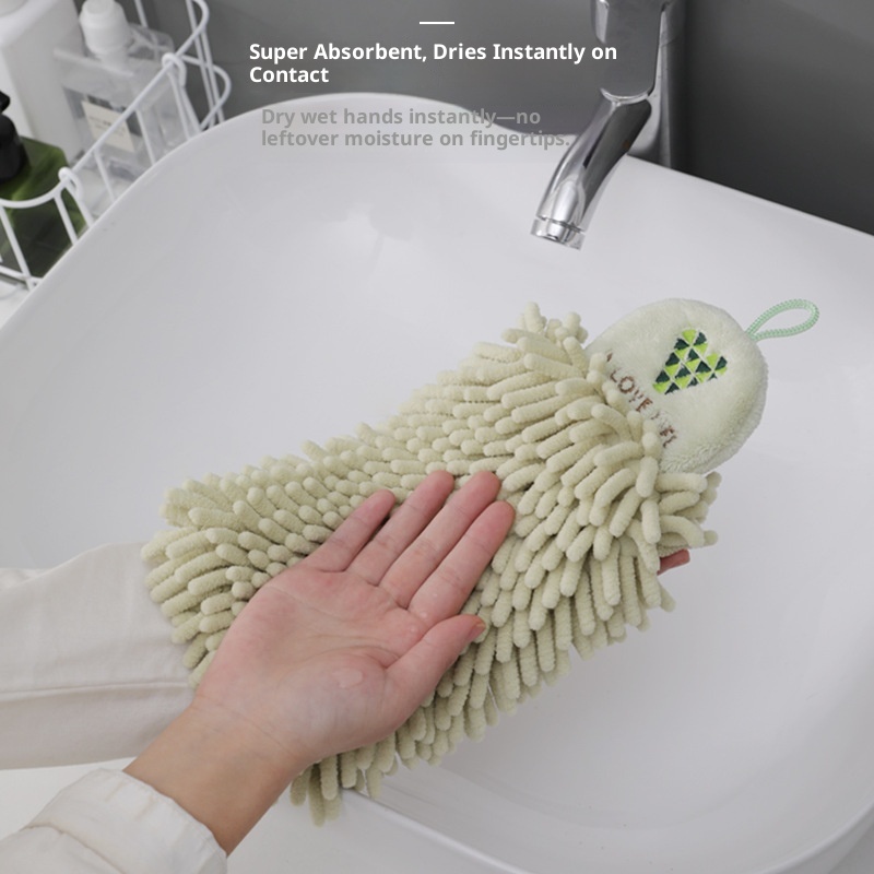 Lillian Doubo Hot Sale Chenille Kitchen Bathroom Wall-Mounted Absorbent Quick-Dry Hand Towel Cloth_voghion.com