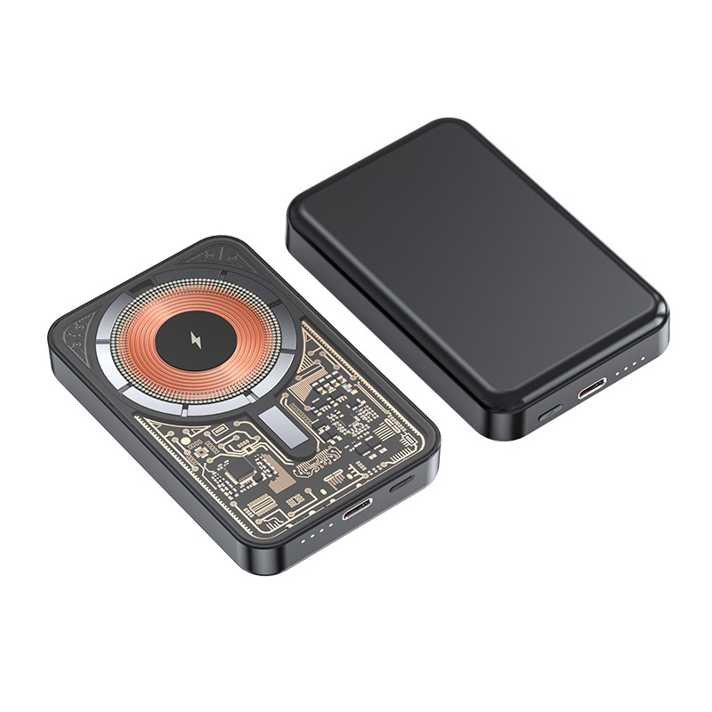 TechGlobe Grenzüberschreitende magnetische kabellose ultradünne Bank mit bidirektionaler Schnellladefunktion und 10000mAh tragbarer mobiler Stromversorgung_voghion.com