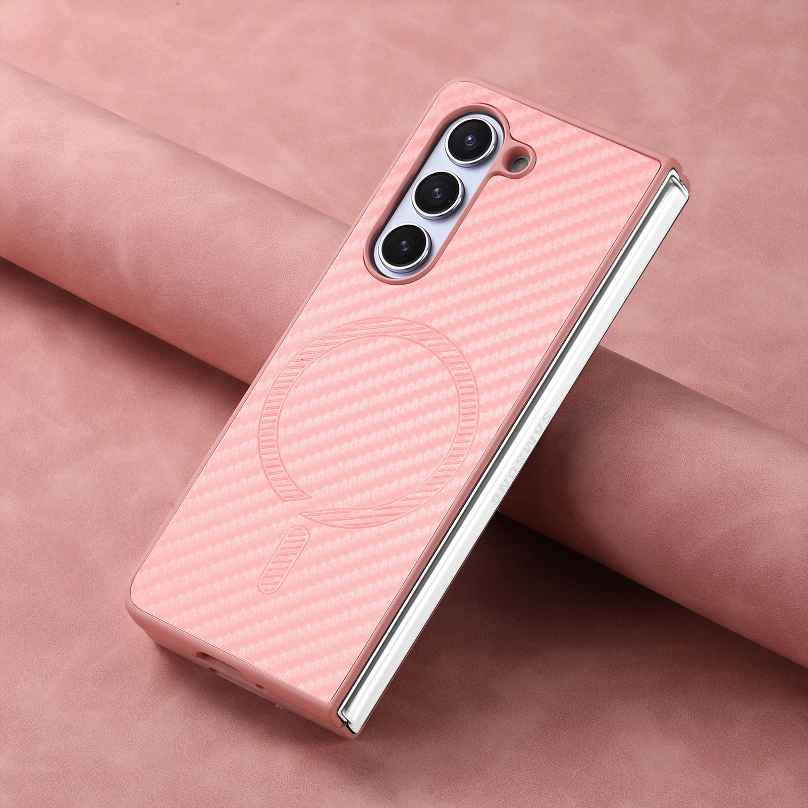 TechGlobe compatibile con Samsung Galaxy Fold6 custodia in fibra di carbonio con pellicola magnetica integrata Z Fold5_voghion.com