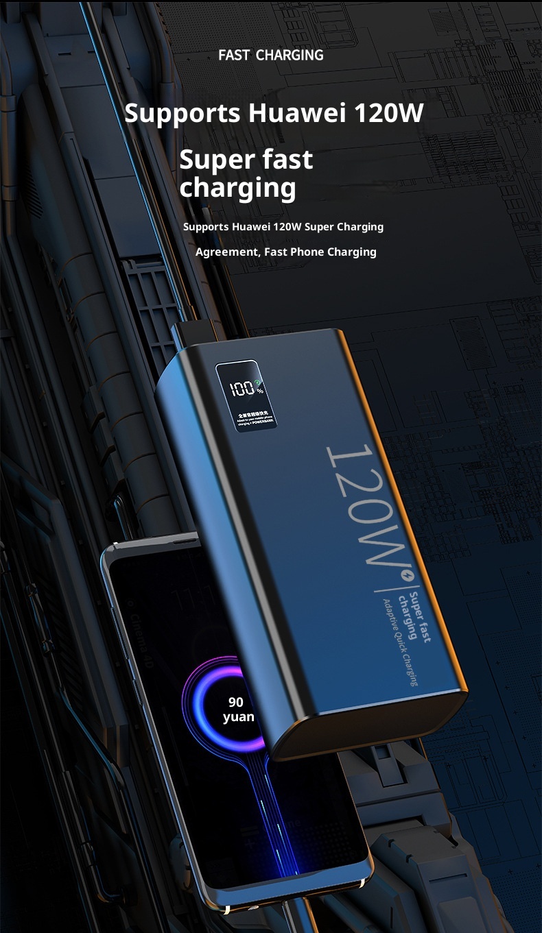 TechGlobe all'ingrosso 50000mAh 80000 Bank Ultra grande capacità alimentatore mobile per esterni originale 120W ricarica rapida Dropshipping_voghion.com