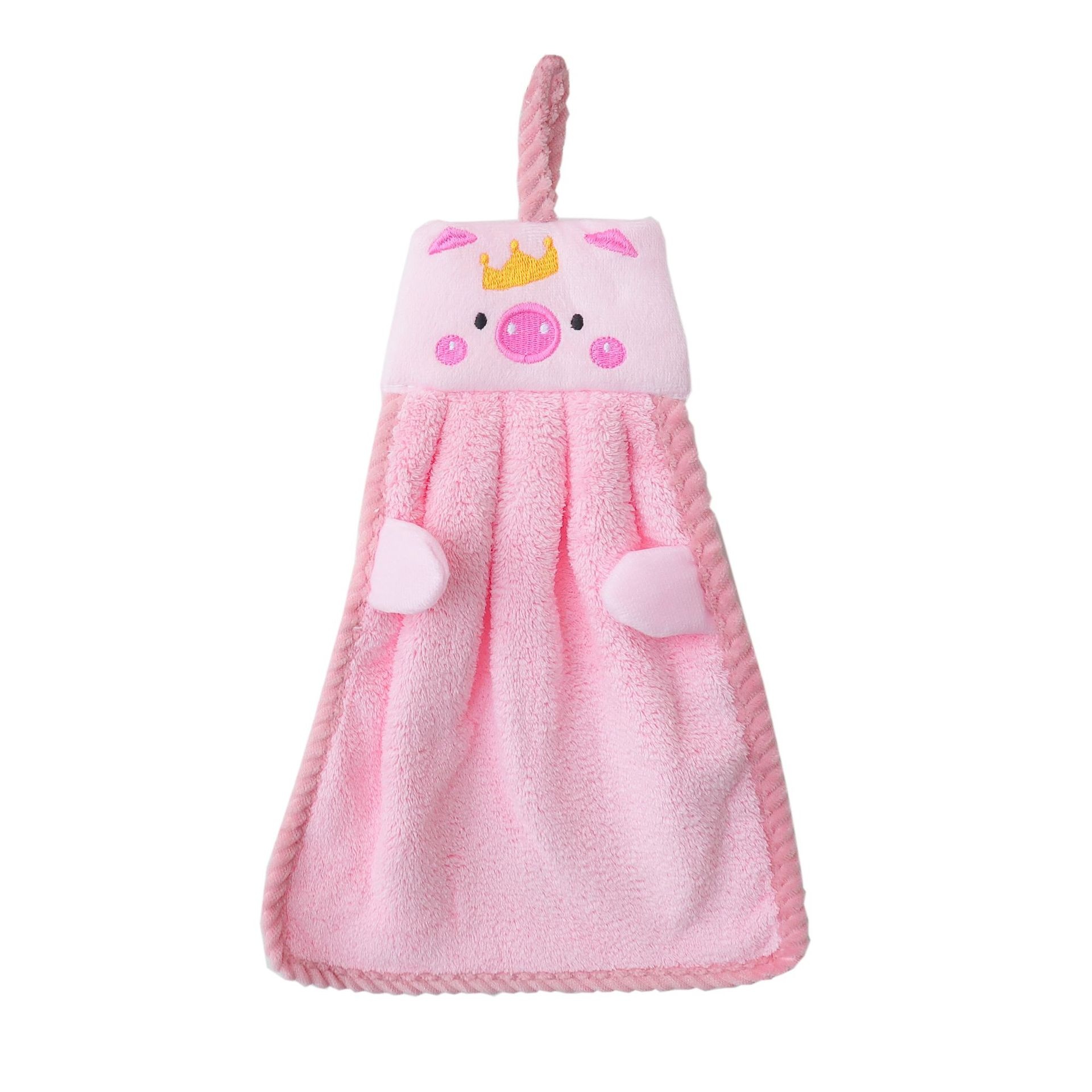 Lillian Super Absorbent Hanging Thickened Cute Korean Pure Cotton Small Square Towel Bathroom Hand Cloth_voghion.com
