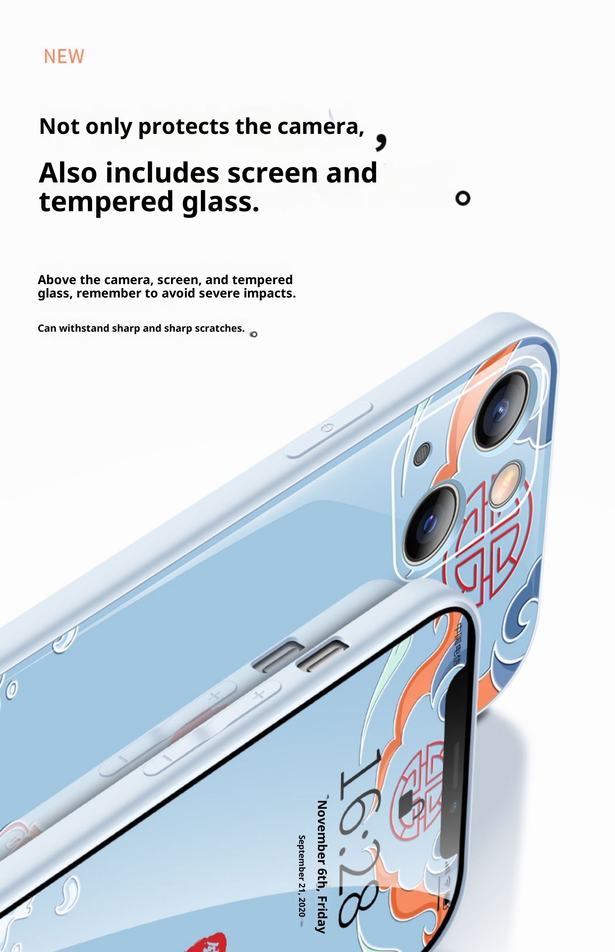 TechGlobe Schutzhülle für iPhone 13, kompatibel mit iPhone 14 Pro, stoßfest, mit kreativem Text und vollständiger Abdeckung._voghion.com