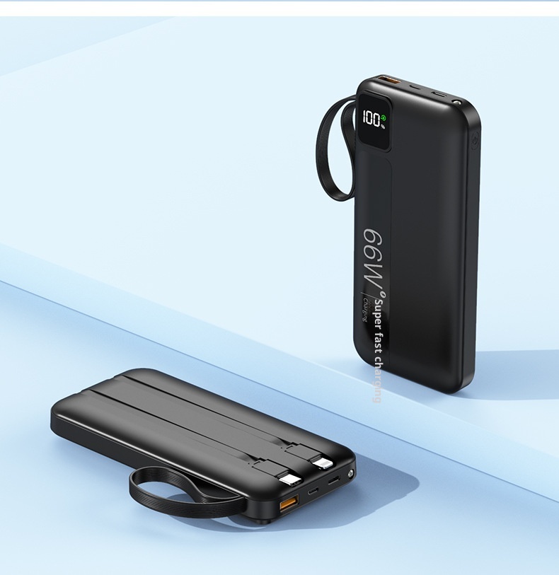 techglobe KC Cross-Border Super Fast Charging Bank 20000mAh With Built-in Cable Large Capacity Compact Portable Customizable_voghion.com