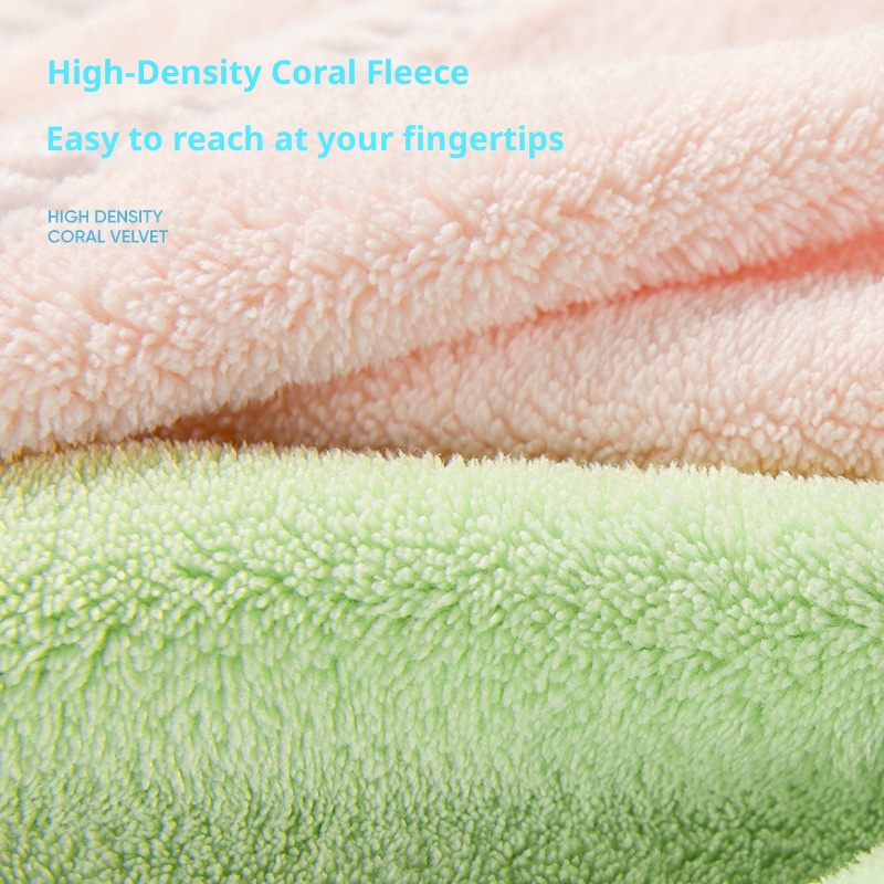 Lillian Jieyu Handhängendes, dickes Plüsch-Handtuch, saugfähig, schnelltrocknend, fusselfrei, kleines quadratisches Kinderhandtuch mit niedlichem Cartoon-Motiv_voghion.com