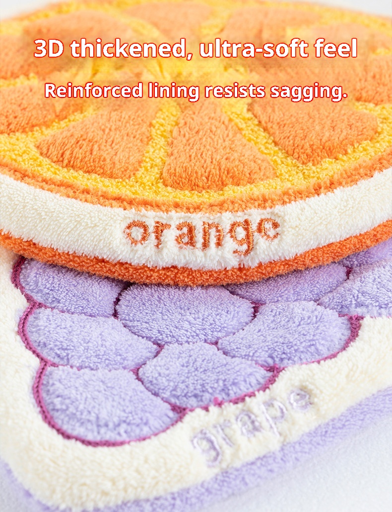 Lillian Cute Fruit Hand Hanging Thickened Absorbent Quick-Dry Bathroom Kitchen Towel Handkerchief Cartoon Children_voghion.com