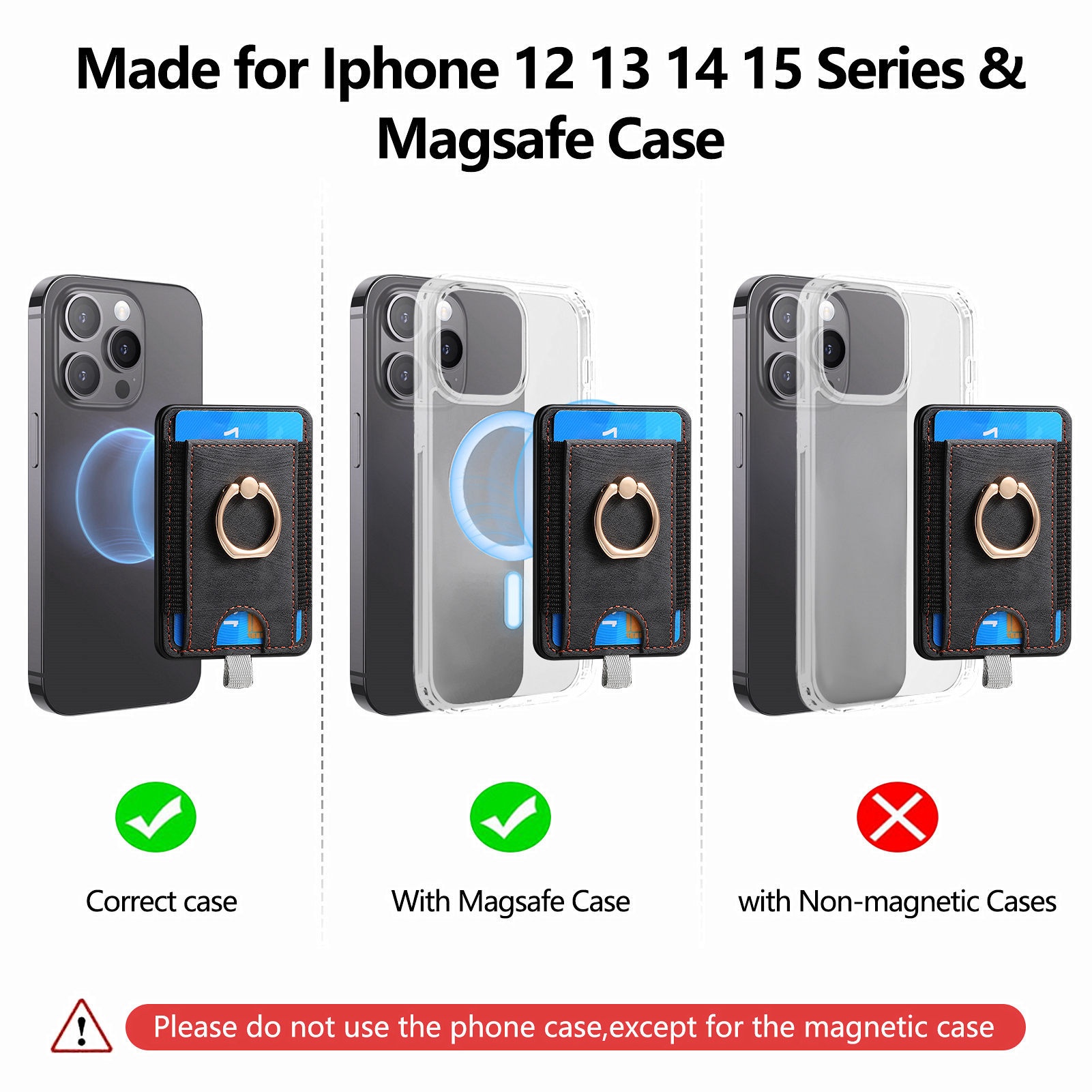 TechGlobe New Magnetic Wallet Coin Clip PU Leather Back Sticker Card Holder Strong Magnet In Stock_voghion.com