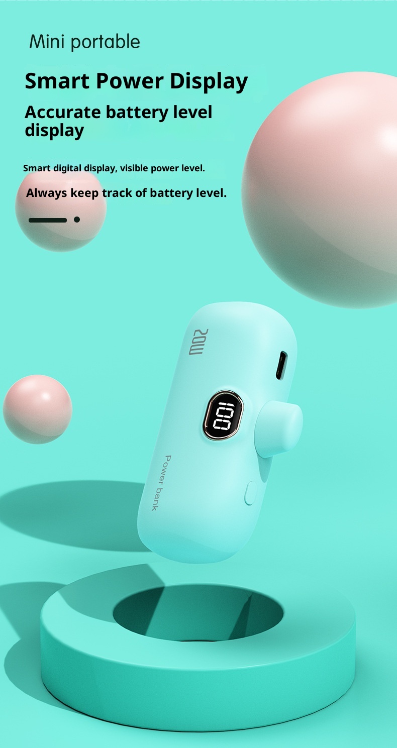 Techglobe KC Cross-Border Wholesale Pocket Capsule 5000mAh Portatile Compatto Cellulare Power Bank Regalo Stampa_voghion.com