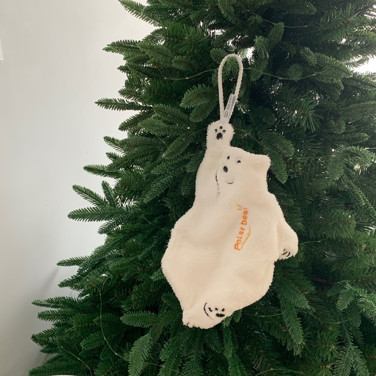 Lillian Polar Bear Hanging Hand Washing Baby Cute Coral Towel Kitchen Super Absorbent Thickened Cloth_voghion.com