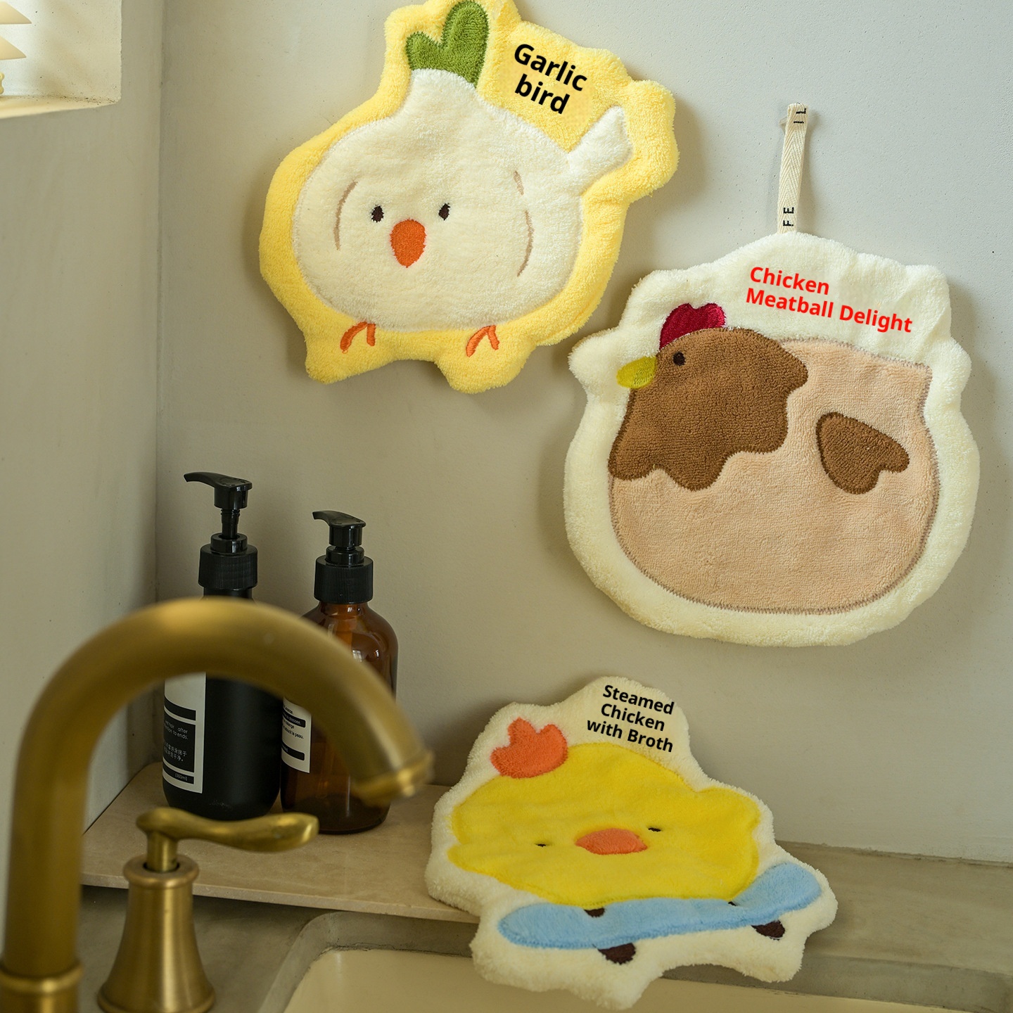 Lillian Custom Cute Pet Hand Hanging Chenille Kitchen Bathroom Coral Fleece Absorbent Cartoon Towel_voghion.com
