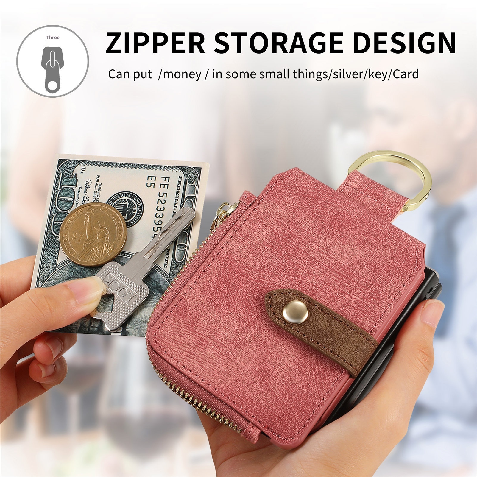 TechGlobe Cross-Border kompatible Moto Ultra Leder-Handyhülle mit mehreren Kartenfächern, Ring, PU-Kartenhalter, faltbar, Razr 60_voghion.com