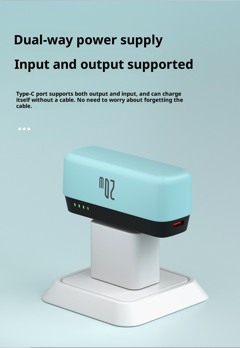 techglobe PD20W Pocket Fast Charging Compact Portable 5000mAh Capsule Emergency Mini Power Bank_voghion.com