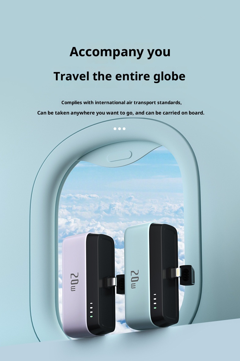 techglobe PD20W Pocket Fast Charging Compact Portable 5000mAh Capsule Emergency Mini Power Bank_voghion.com