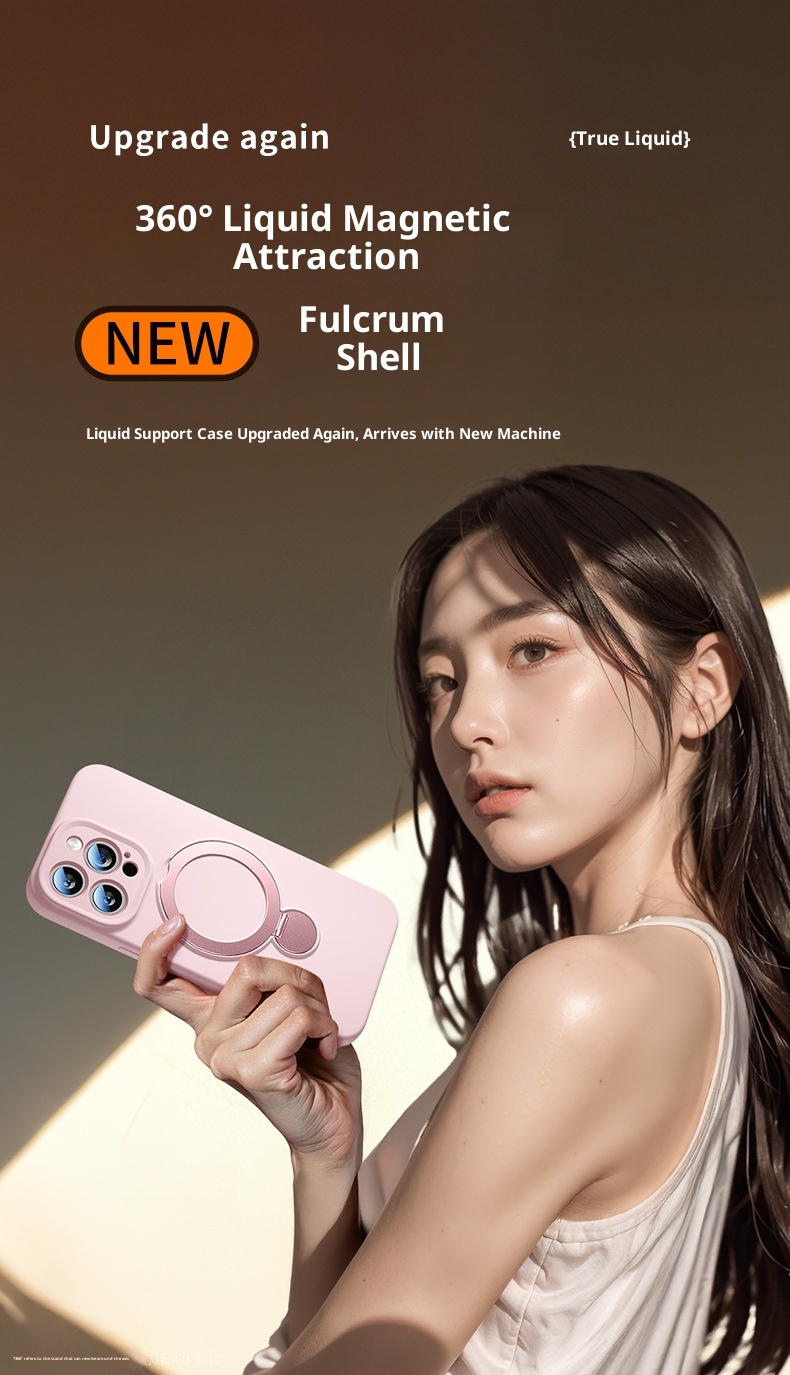 Étui de protection intégral en silicone liquide TechGlobe avec support à 360°, compatible iPhone 17 et iPhone 16 Pro, et dragonne._voghion.com