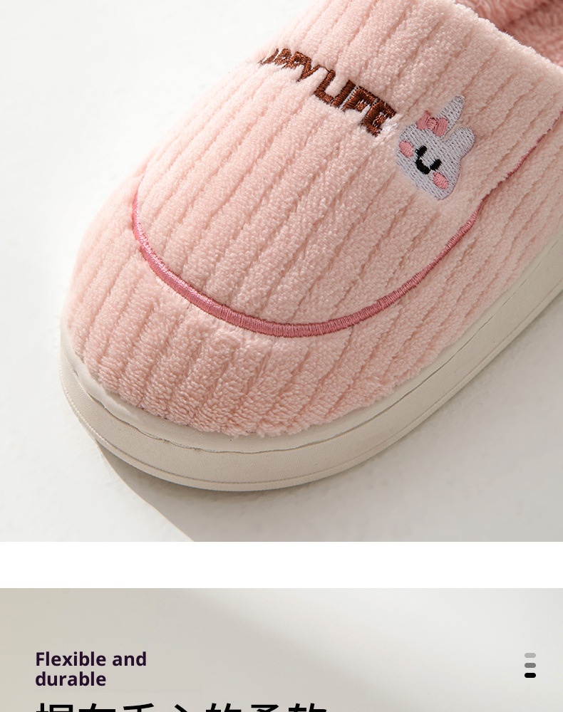 Zees Katoen met loopcomfort, dikke zool voor herfst en winter, dagelijks gebruik binnenshuis, antislip, warm, fleece voor thuisgebruik_voghion.com