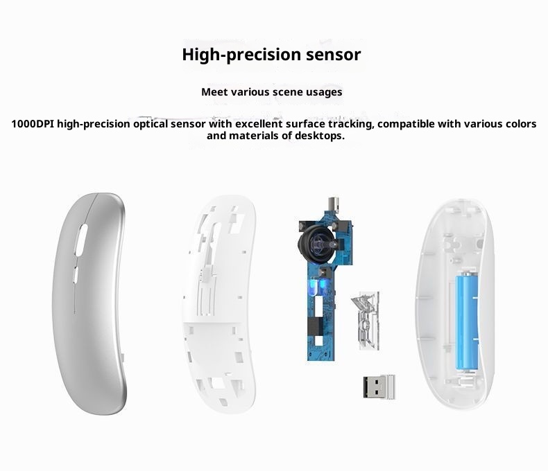 Techglobe Bluetooth Silent Rechargeable Dual-Mode Desktop Office Gaming Laptop Universal Wireless Mouse_voghion.com