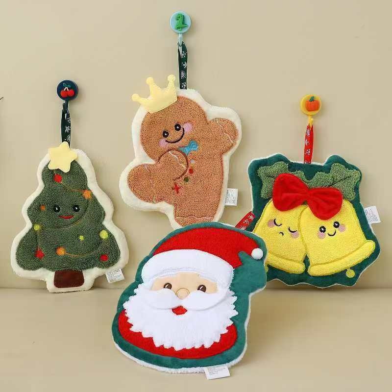 Lillian Cross-Border Creative Christmas Kitchen Household Cartoon Hand Absorbent Children's Hanging Small Towel_voghion.com
