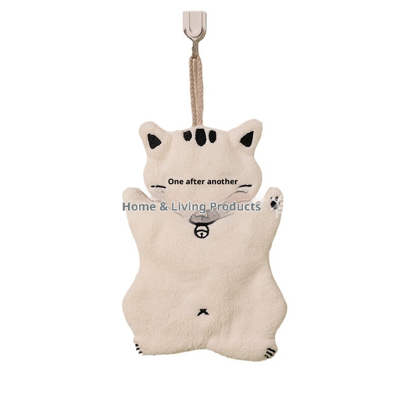 Asciugamano assorbente anti-pelucchi Lillian Cartoon, creativo, da cucina, da bagno, in pile di corallo_voghion.com