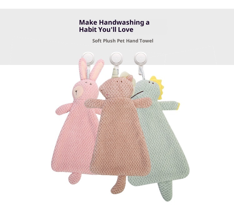 Lillian New Japanese Style Coral Fleece Face Hand Kitchen Household Unicorn Naked Bear Hanging Towel Easy To Clean_voghion.com