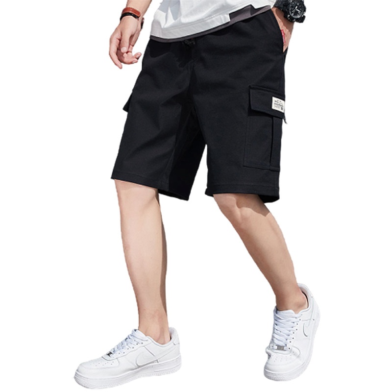 boy Men Loose Large Size Cargo Sports Multi-Pocket Summer Straight Five-Point Shorts Trendy Brand Mid-Length Pants Export_voghion.com