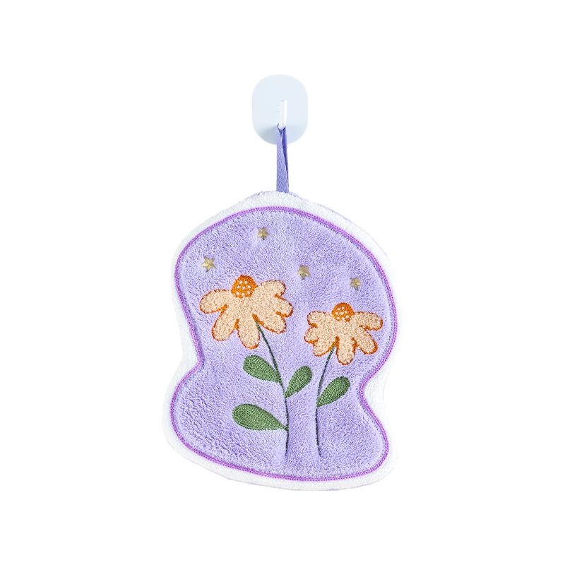 Lillian Cross-Border Flower Super Large Cute Hand Hanging Water-Saugen Thickened Coral Fleece Small Square Towel Manufacturer_voghion.com