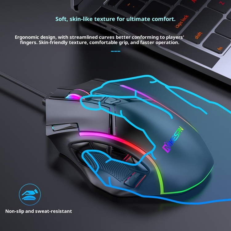Techglobe Full-Speed 12800DPI 12-Button Macro Definition Wired RGB Gaming Mouse Wholesale Starting From One Piece Computer_voghion.com