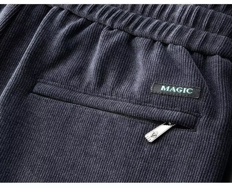 boy Corduroy Casual Autumn Winter New Fleece Lined Thickened Long Pants Straight Trendy Versatile Men's Sweatpants_voghion.com