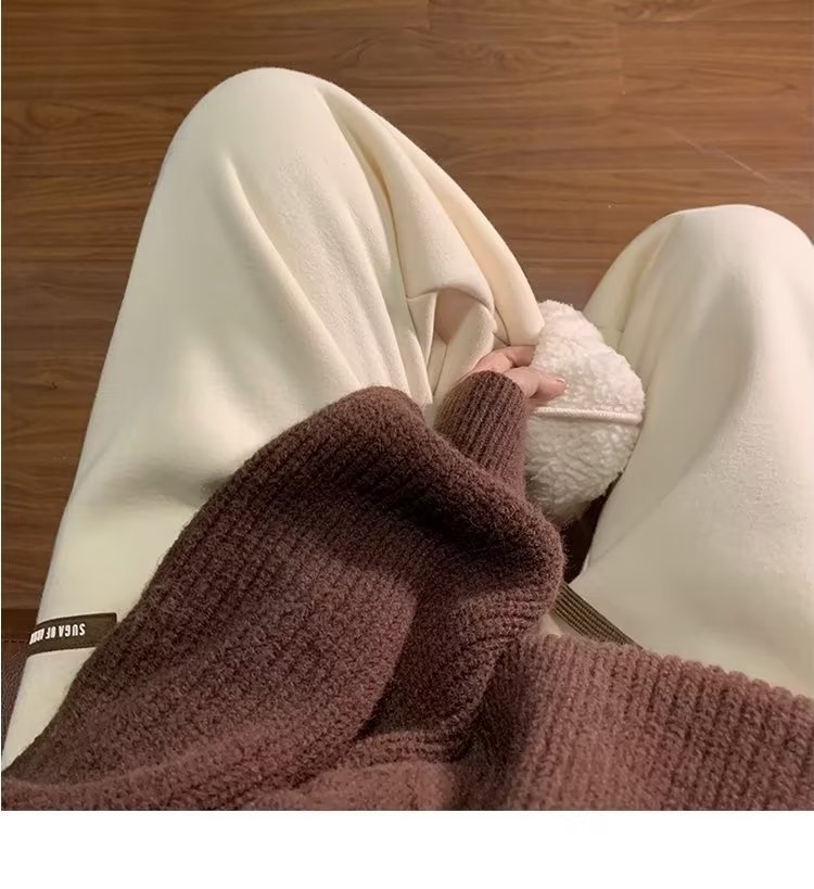 Pantaloni invernali in pile da uomo, pantaloni della tuta spessi e caldi, marchio di alta moda, vestibilità ampia, stile jogger, casual_voghion.com