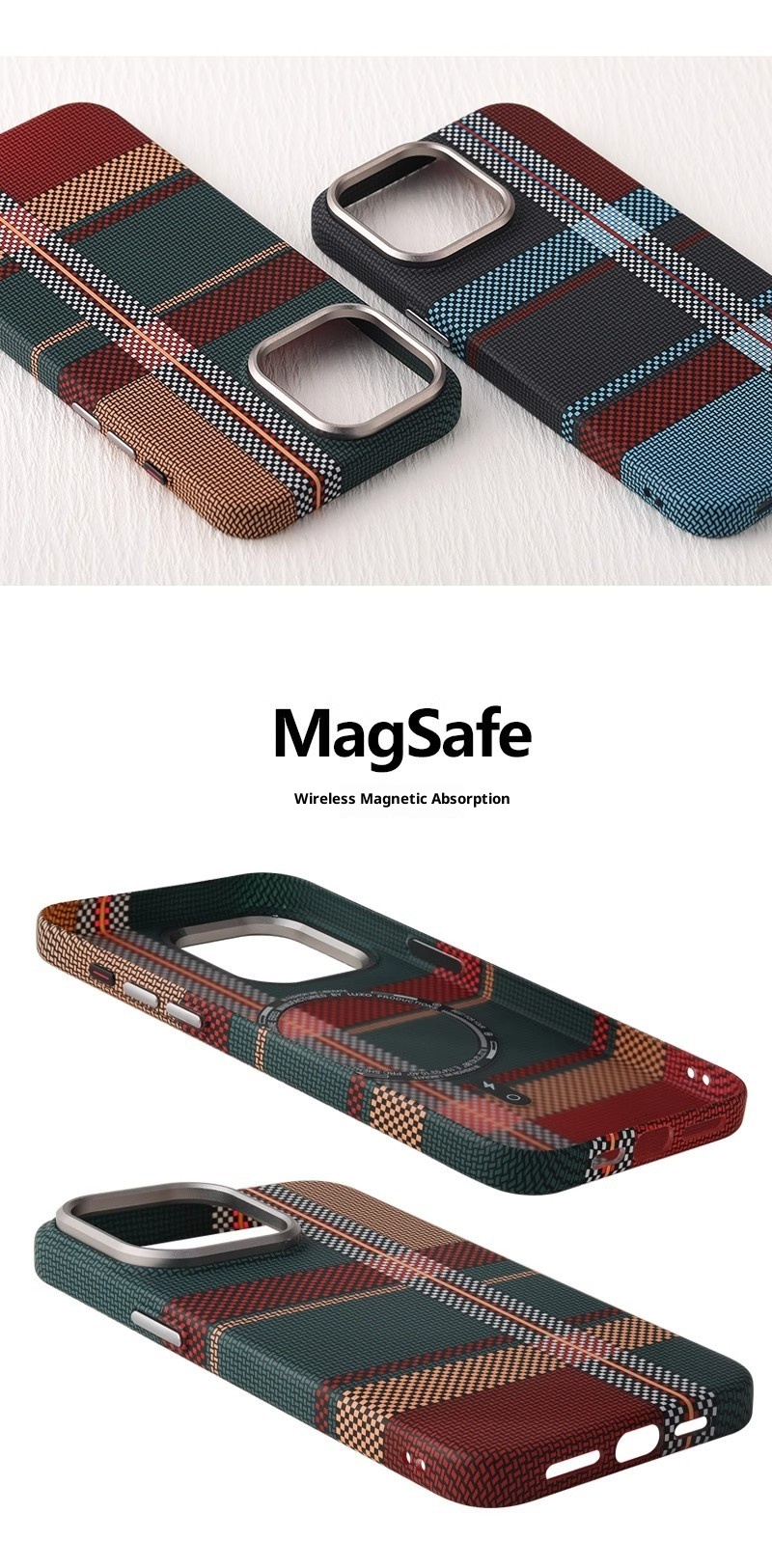 Capa TechGlobe compatível com iPhone 16 Pro Max, magnética, em Kevlar com textura de fibra de carbono, para iPhone 15, com toque suave e resistente a impactos._voghion.com