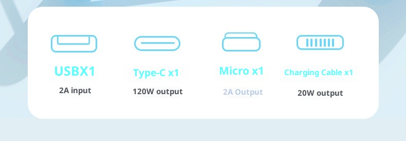 techglobe Cross-border Portable Compact Ultrathin Mini Fast Charging With Integrated Cable 20000mAh Large Capacity Mobile_voghion.com