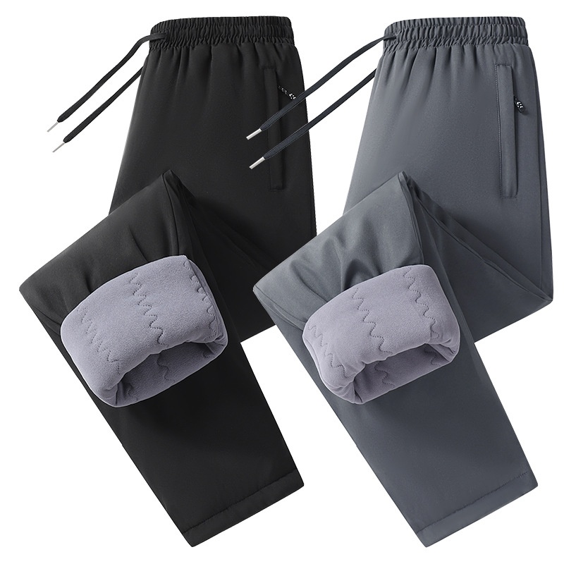 Pantaloni da jogging sportivi lunghi da uomo, spessi e caldi, foderati in pile, nuovi, autunnali e invernali, in cotone_voghion.com