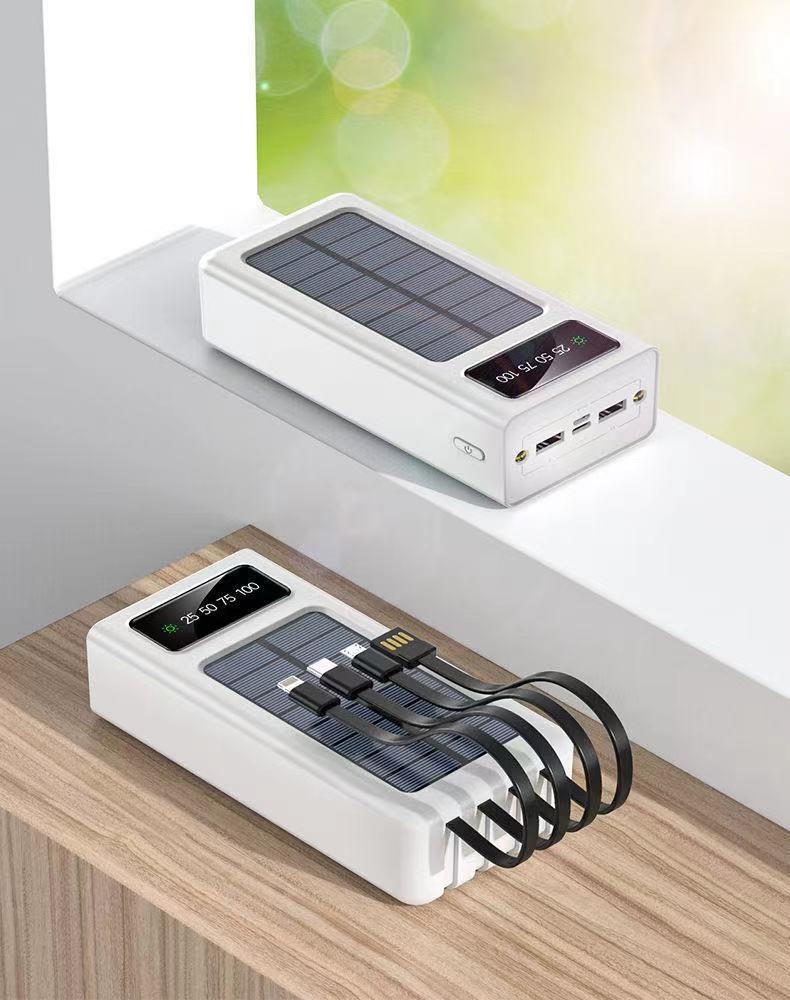 techglobe Cross-border Detachable Built-in Cable Solar Bank 20000mAh Gift Printed Mobile Power Supply_voghion.com