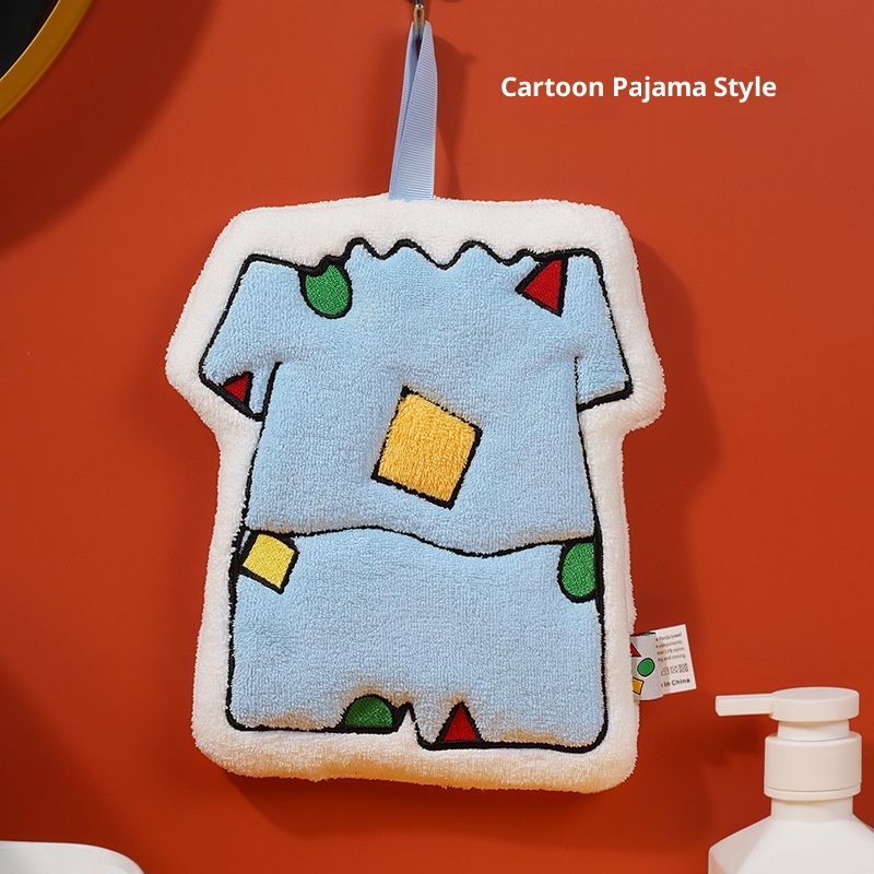Lillian Cartoon Cross-Border Shin-chan Asciugamano da appendere alla mano in pile di corallo antiodore per bambini, piccolo asciugamano da cucina, regalo ad asciugatura rapida_voghion.com