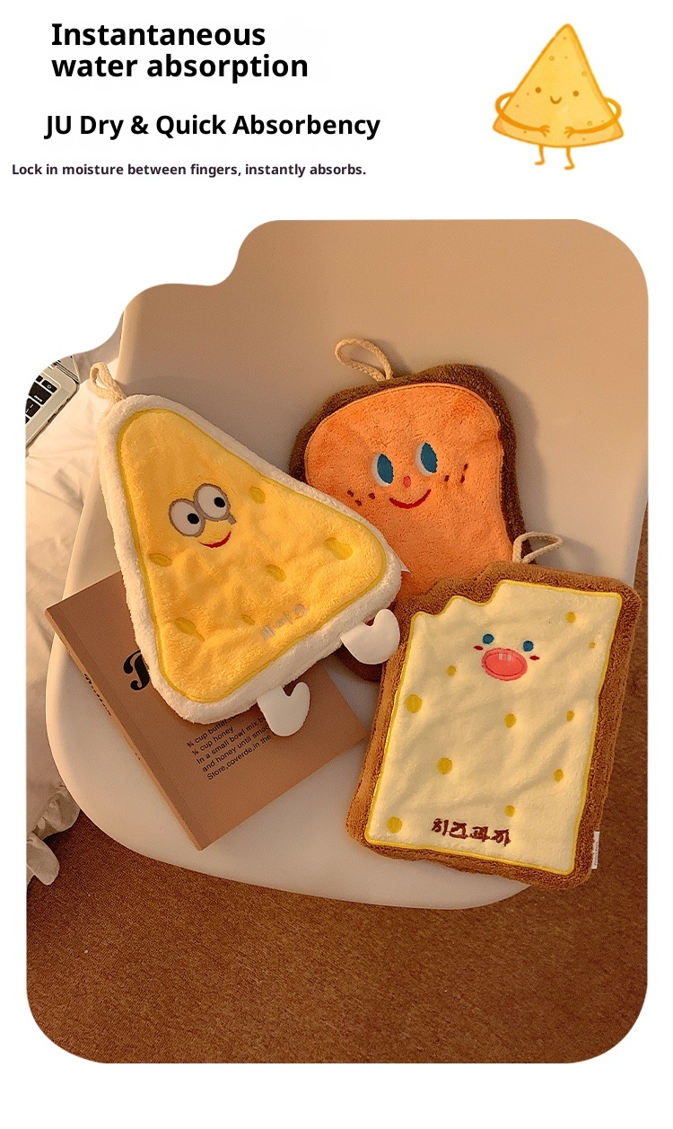 Lillian Cute Hanging Absorbent Thickened For Bathroom Cartoon Handkerchief Hand Washing Small Square Towel Kitchen Cloth_voghion.com