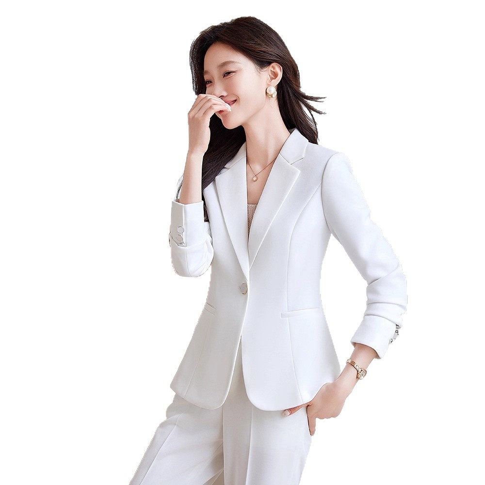 Ragazza Ragazza Completo Rosa Completo da Donna 2025 Nuova Primavera e Autunno Stile Coreano Elegante Casual Professionale Piccolo Blazer_voghion.com