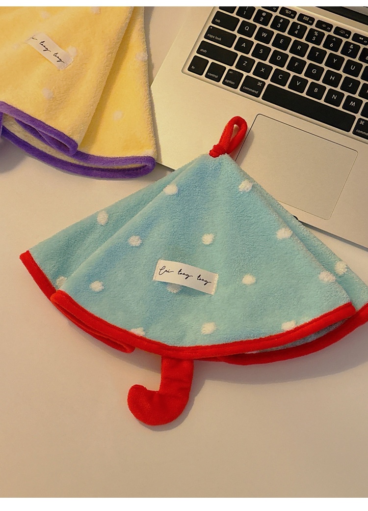 Mouchoir mignon Lillian pour salle de bain et cuisine, petit parapluie suspendu sans odeur, polaire corail super absorbante et épaisse_voghion.com