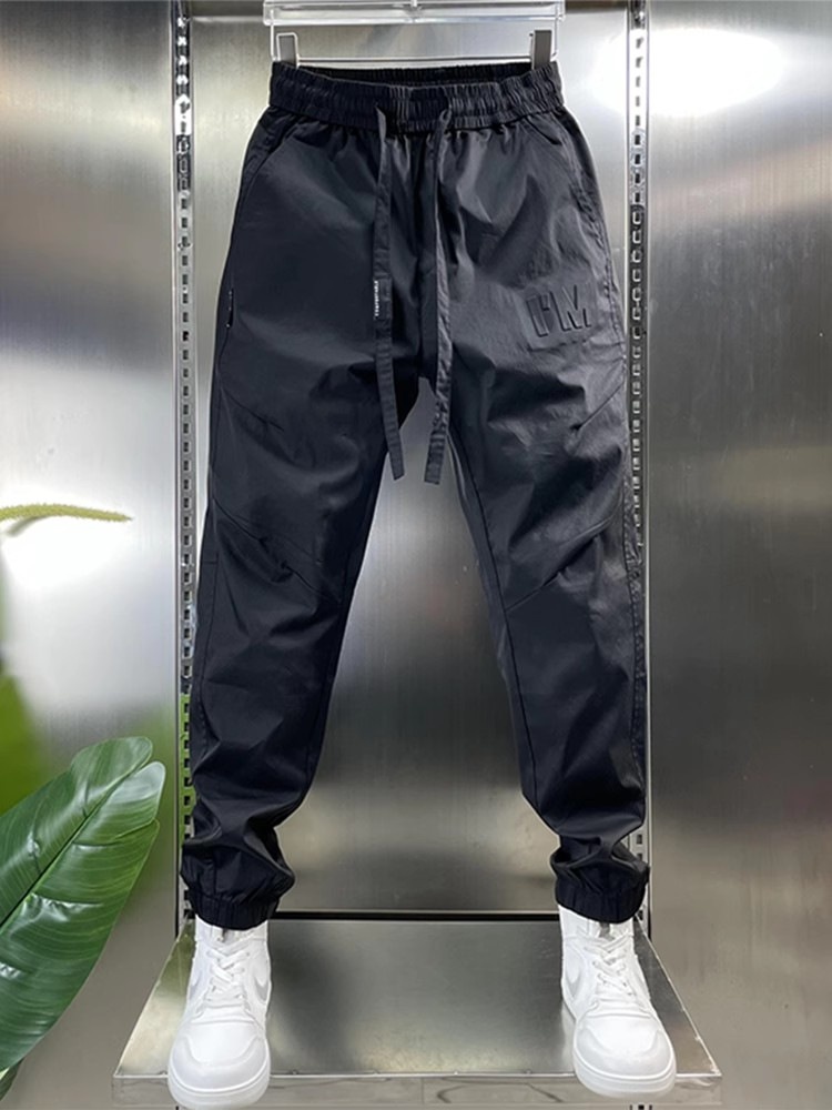 boy Spring And Autumn New Letter Embroidered Cargo Men's Casual Fashion Long Pants Versatile Comfortable Jogger Sweatpants_voghion.com