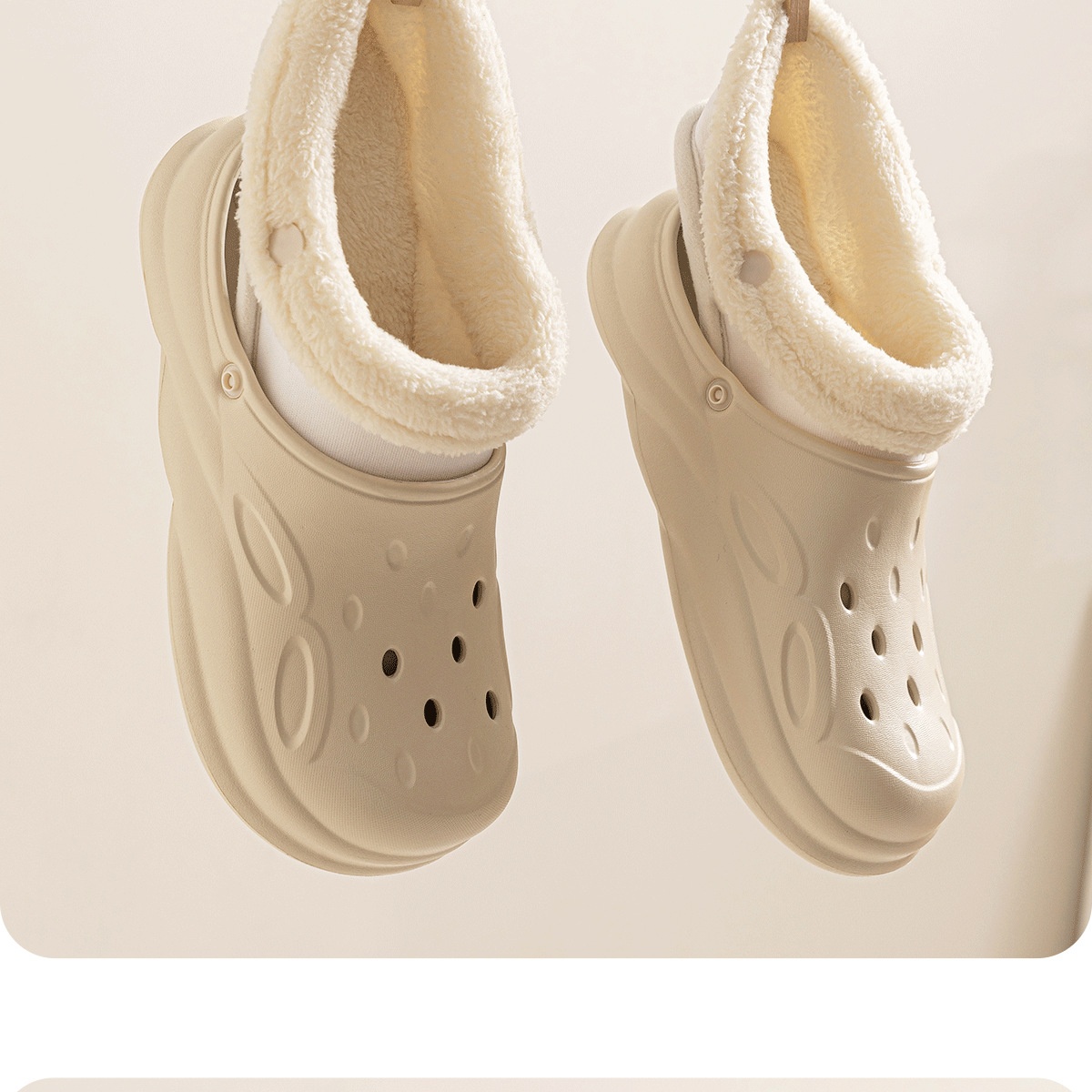 Zees Herren-Clogs mit Fleece-Futter für Paare, 2025 Neu Winter Indoo Rutschfeste, warme Baumwoll-Slipper mit dicker Sohle für Damen und Outdoor_voghion.com