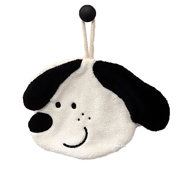 Lillian Cute Panda Hanging Coral Fleece Absorbent Quick-Dry Bathroom Hand Small Towel Kitchen Wiping Cloth_voghion.com