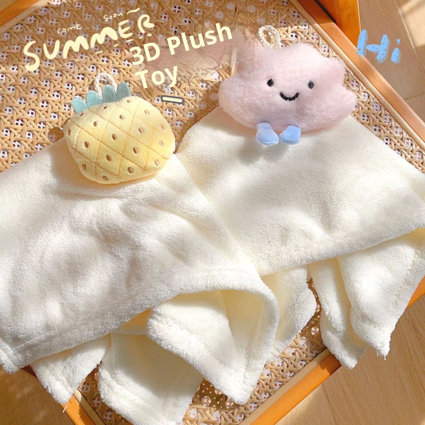 Toalla infantil Lillian con diseño de nube adorable, ideal para colgar en el baño, la cocina o el inodoro. Toalla de mano gruesa para niños._voghion.com