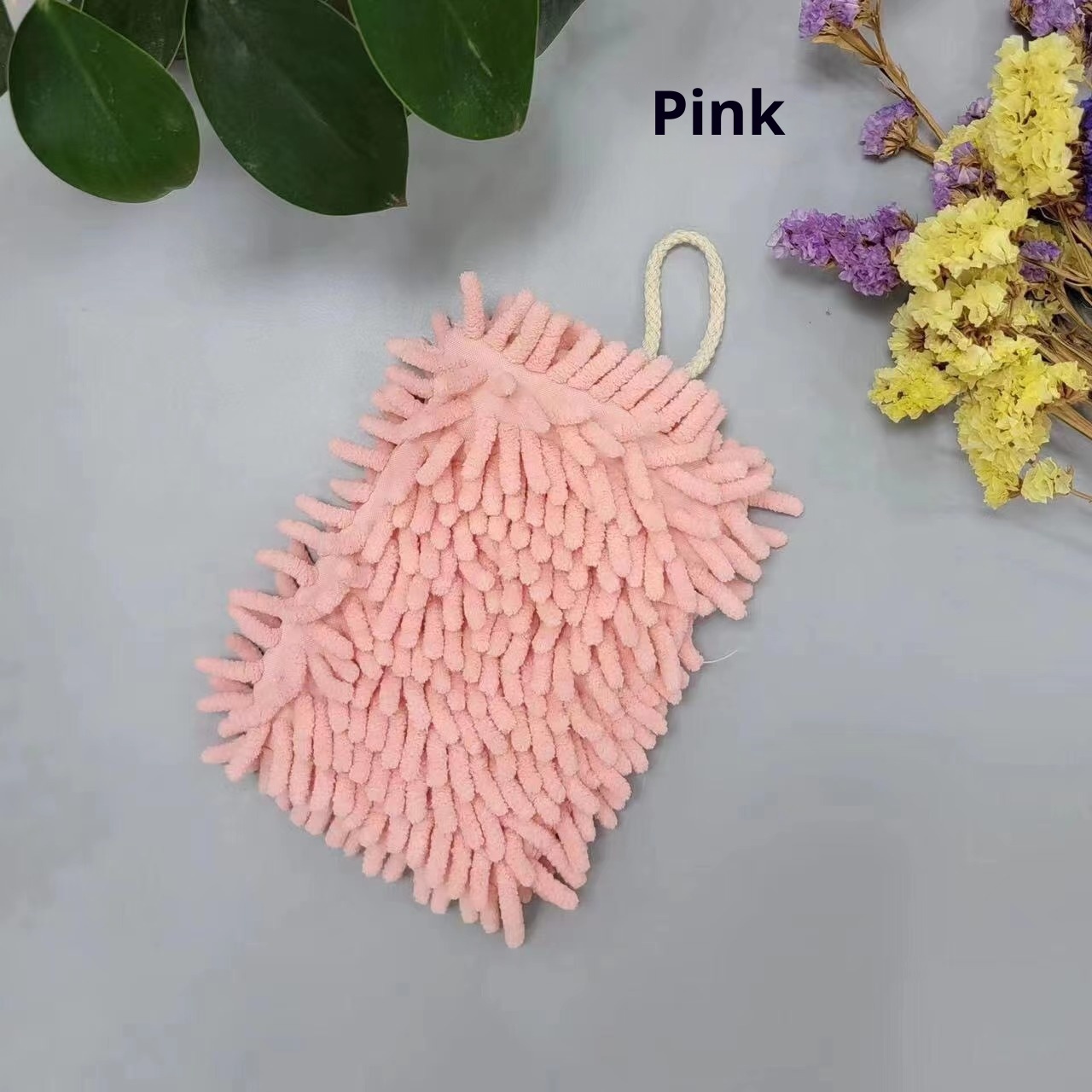 Serviette carrée multifonctionnelle Lillian Chenille à suspendre pour la salle de bain et la cuisine, séchage rapide, épaisse et mignonne, absorbante et idéale pour les enfants_voghion.com