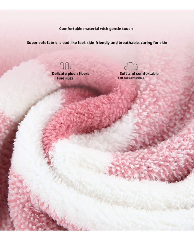 Lillian Coral Fleece Wide Ribbon Bow Kitchen Bathroom Hand Soft Absorbent Hanging Towel Cloth_voghion.com
