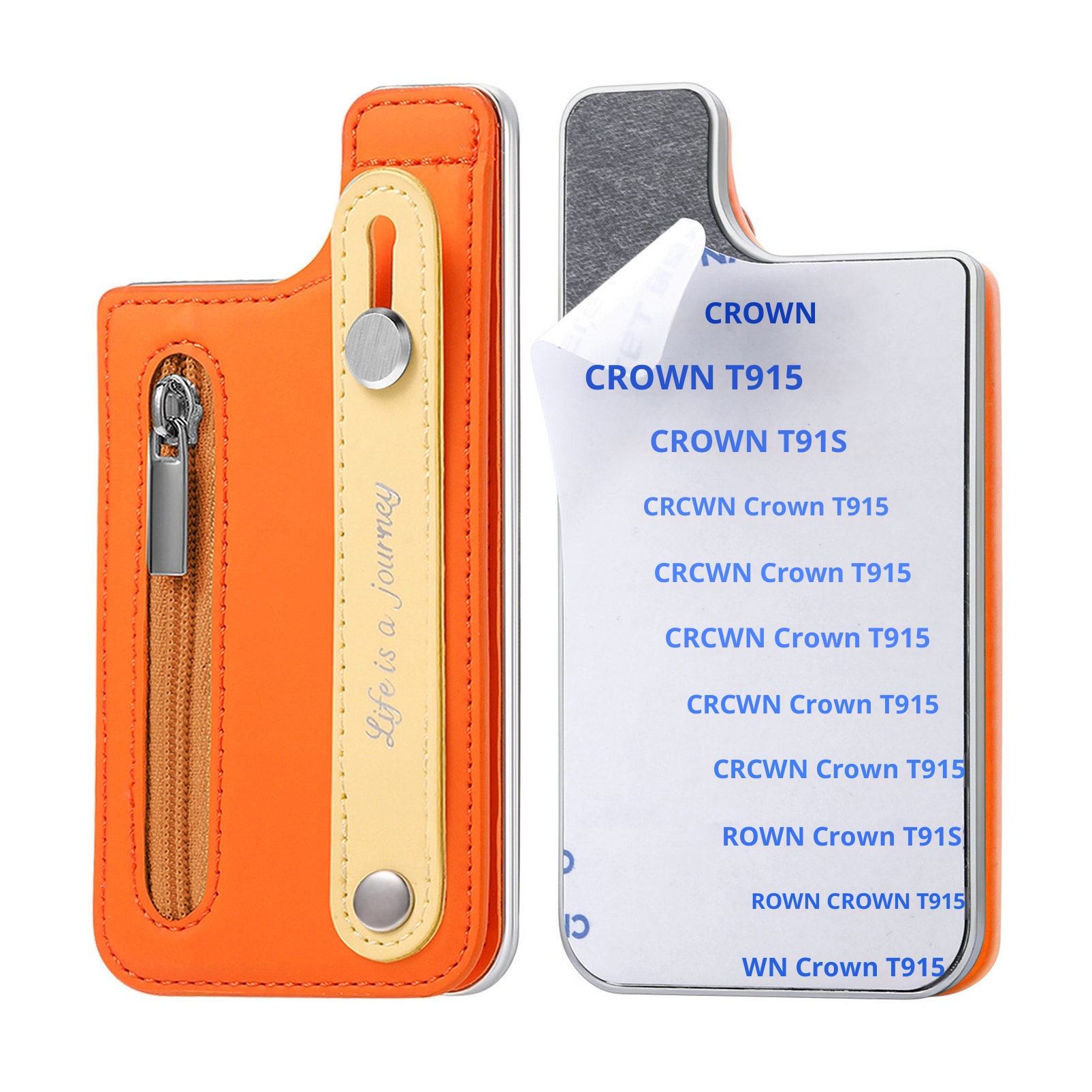 TechGlobe Macaron Color New Phone Flip Wrist Strap Storage Gift Case Back Adhesive Card Holder_voghion.com