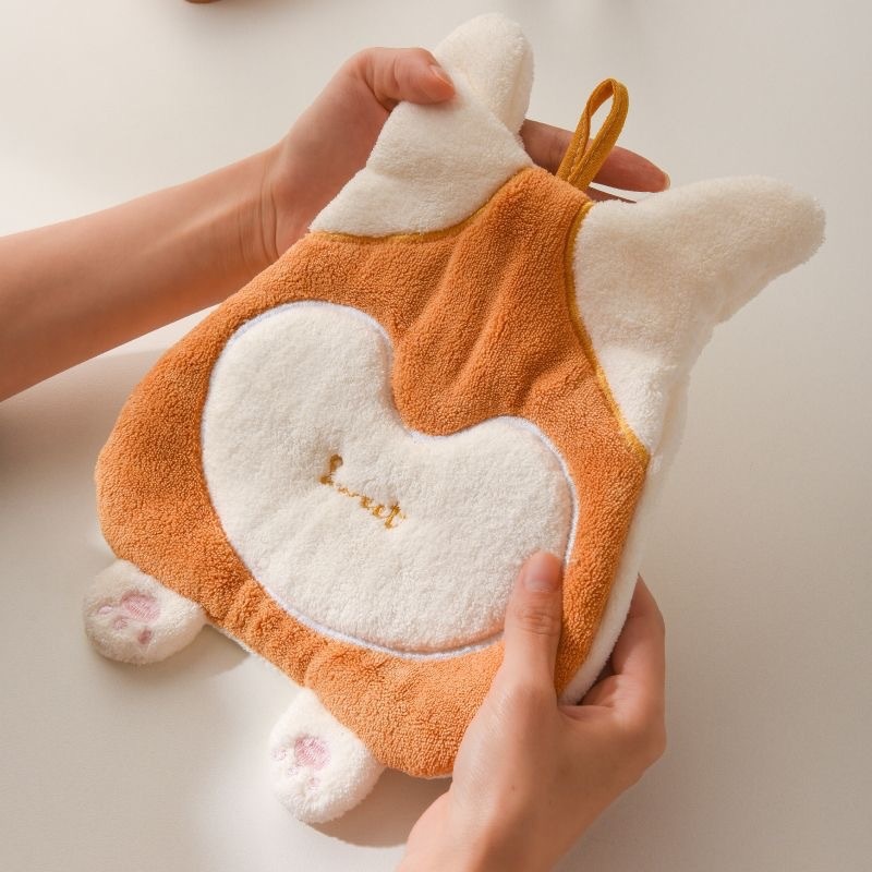 Lillian Cartoon Animal Thickened Hand Coral Fleece Bathroom Hanging Absorbent Towel Kitchen Washroom Small Handkerchief_voghion.com