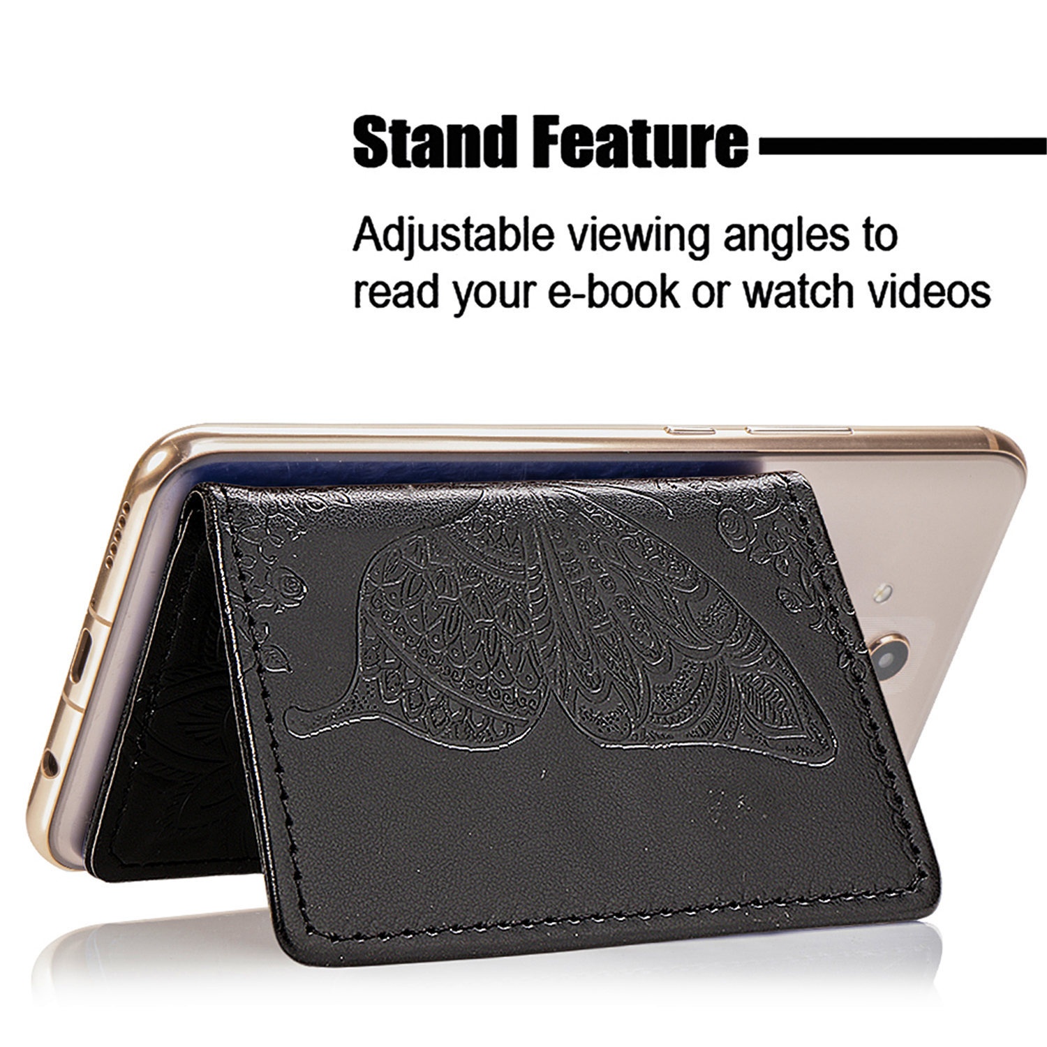 TechGlobe Foreign Trade Gift Coin Holder Universal 3M Adhesive Multi-Function Insert Embossed Phone Back Sticker Card Case_voghion.com