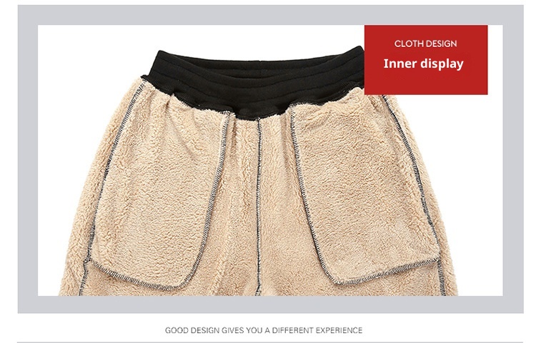 Wintersportbroek voor heren, casual warme lamswollen dikke fleece joggingbroek met boorden, herenbroek met rechte pijpen en lange broek,_voghion.com